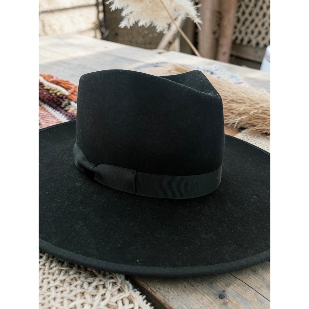 NEW Lack of Color Noir Rancher Hat Black Wool Fedora Western Size Medium Boho - Picture 2 of 16